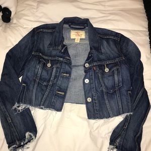 Cropped and Frayed Levi’s Jean Jacket